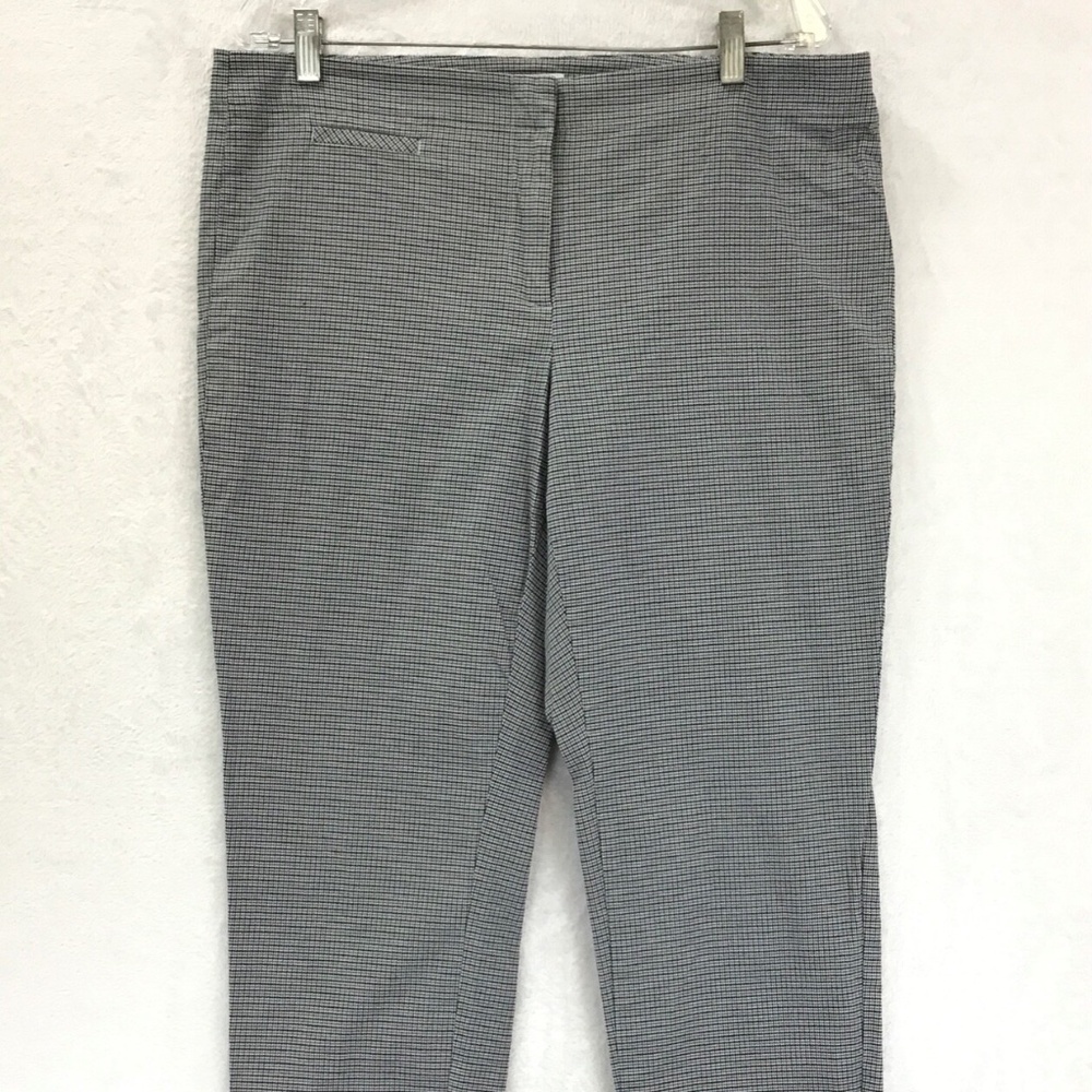 J Jill Gingham Plaid Mid-rise Stretch Tapered Leg Casual Pants Size 18
